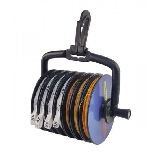 Nylon and fluorocarbon reel holder/dispenser
